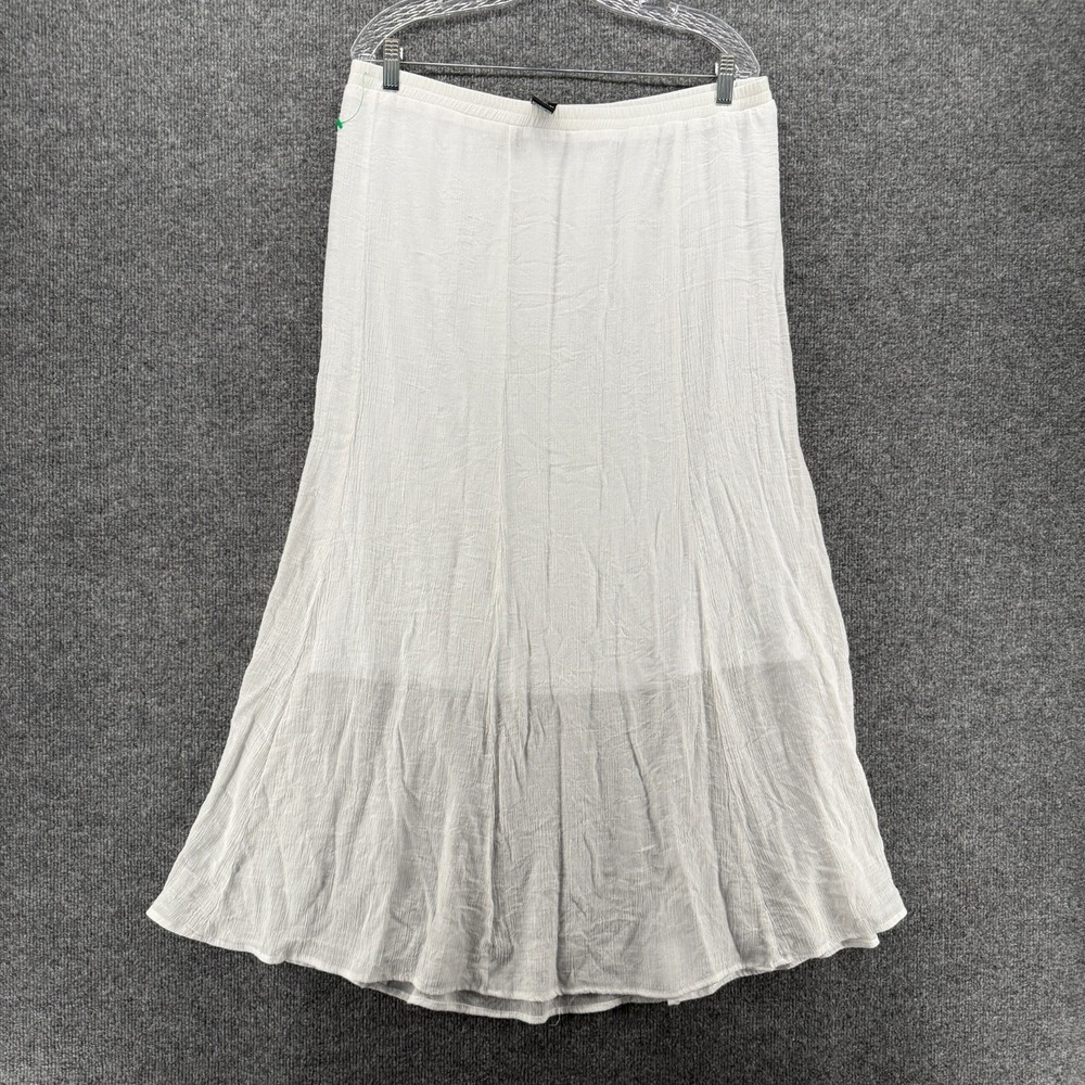 AGB‎ Skirt Womens XL White Pull On Maxi Long Romance Fairy Boho Cottage Coquette